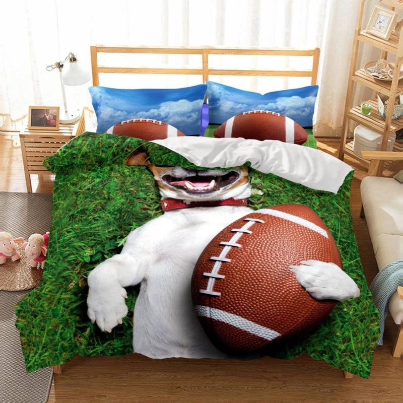 3D Dog And Ball Blanket Mats Bed Quilt Christmas 3D Customize Bedding Set Duvet Cover Set Bedroom Set Bedlinen