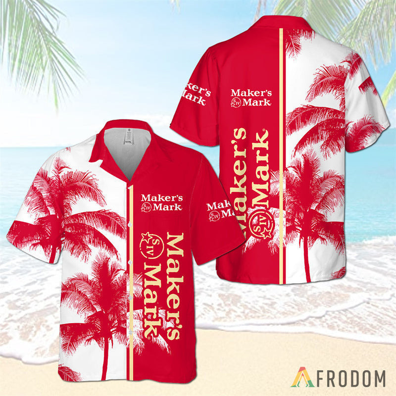 Maker’S Mark Tropical Coconut Trees Hawaiian Shirt