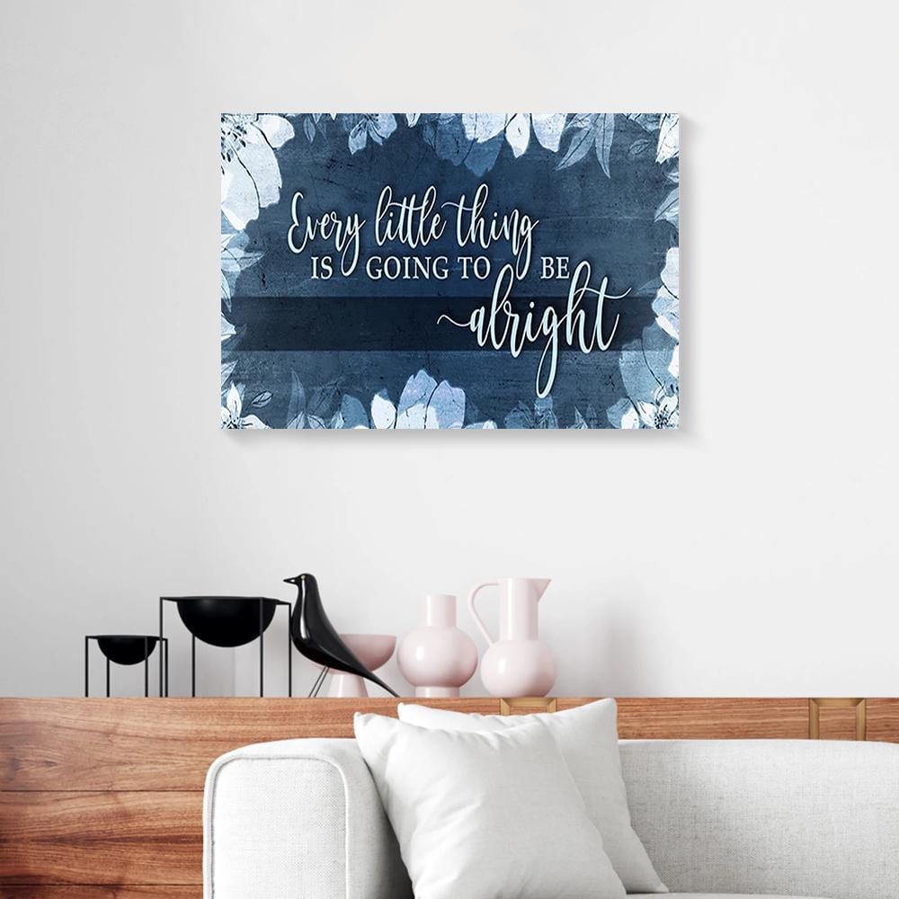 Canvas Wall Art Every Little Thing Is Going To Be Alright Vintage Christian Canvas Wall Art Home Decor