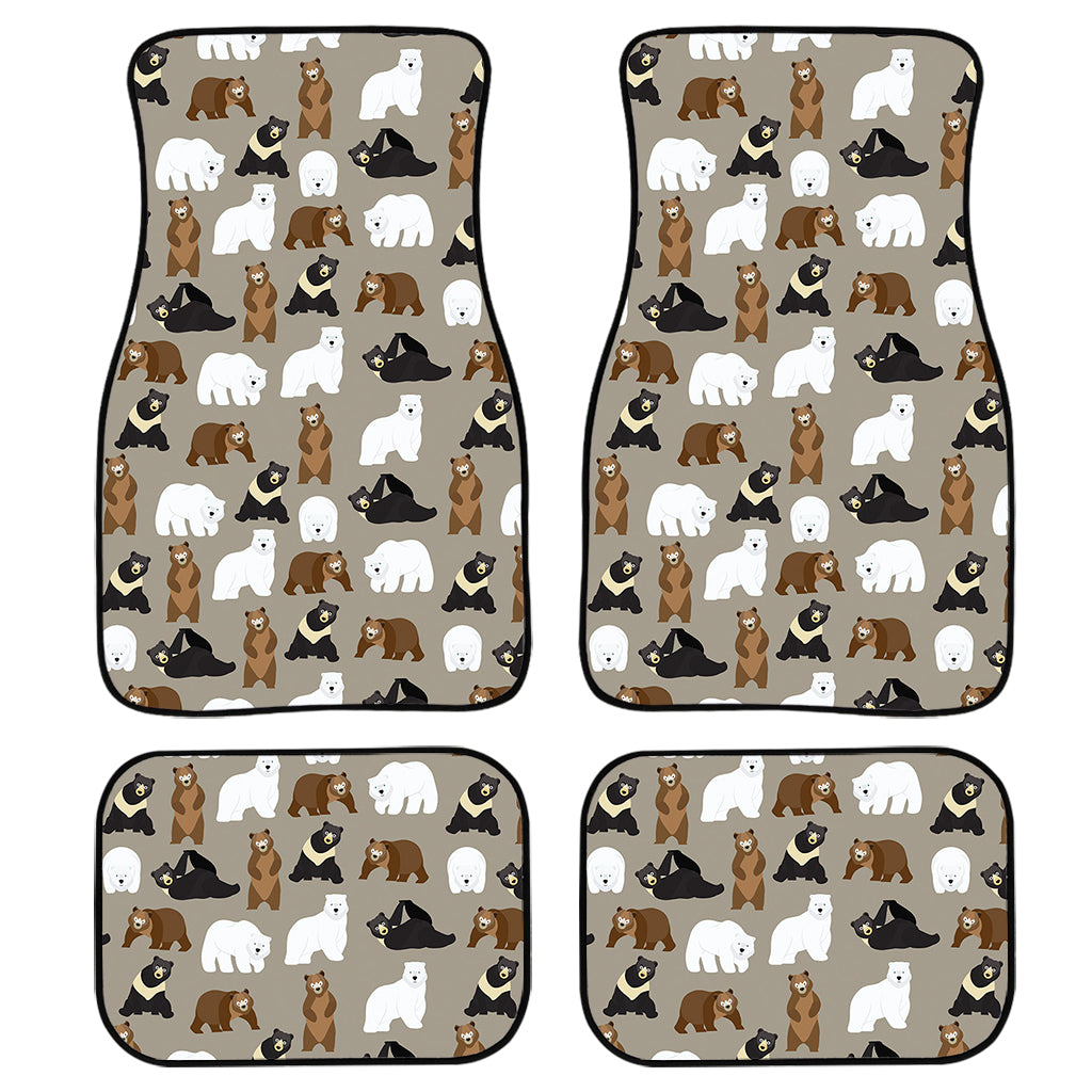 Cute Bear Pattern Print Front And Back Car Floor Mats, Front Car Mat