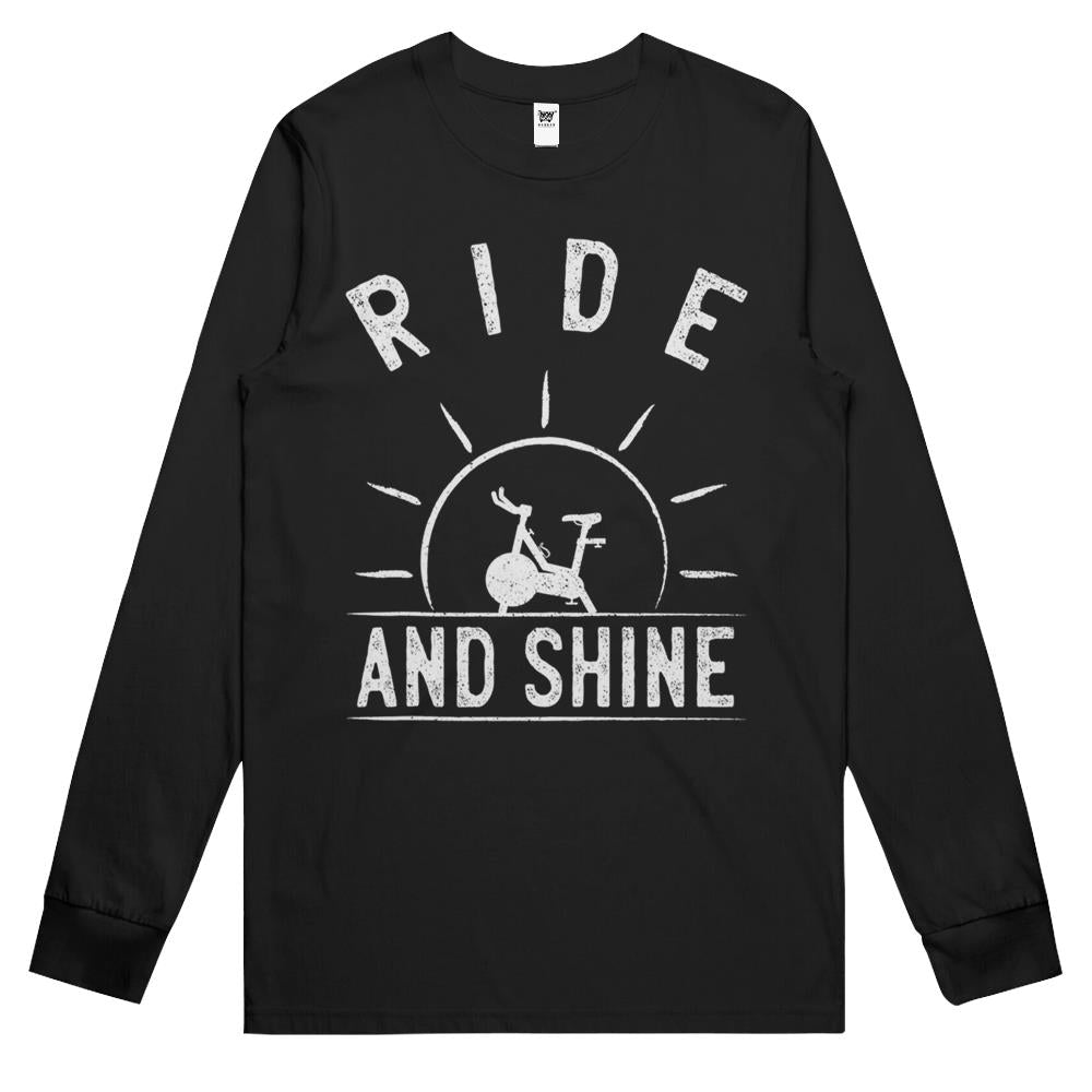 Ride And Shine Funny Indoor Spinning Spin Class Workout Gym Long Sleeve T Shirts