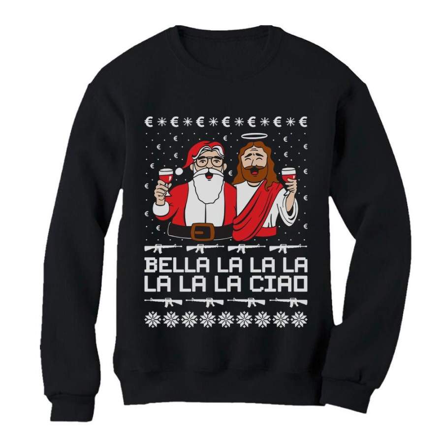 Bella Ciao Ugly Christmas Santa El Profesor & Berlin Jesus Sweatshirt