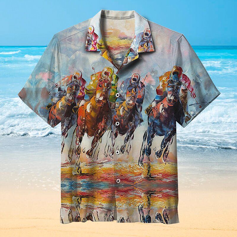 Equestrian Lovers Painting Art Hawaii Shirt Unisex Adult Ha16995