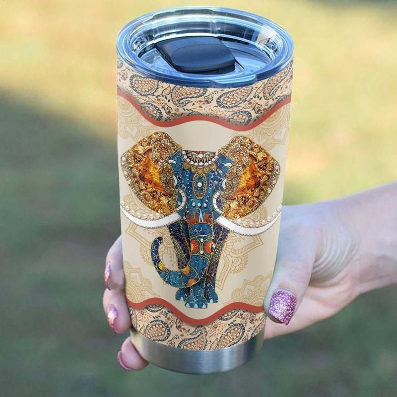 Blueztumbler Elephant Mandala   Stainless Steel  Cup