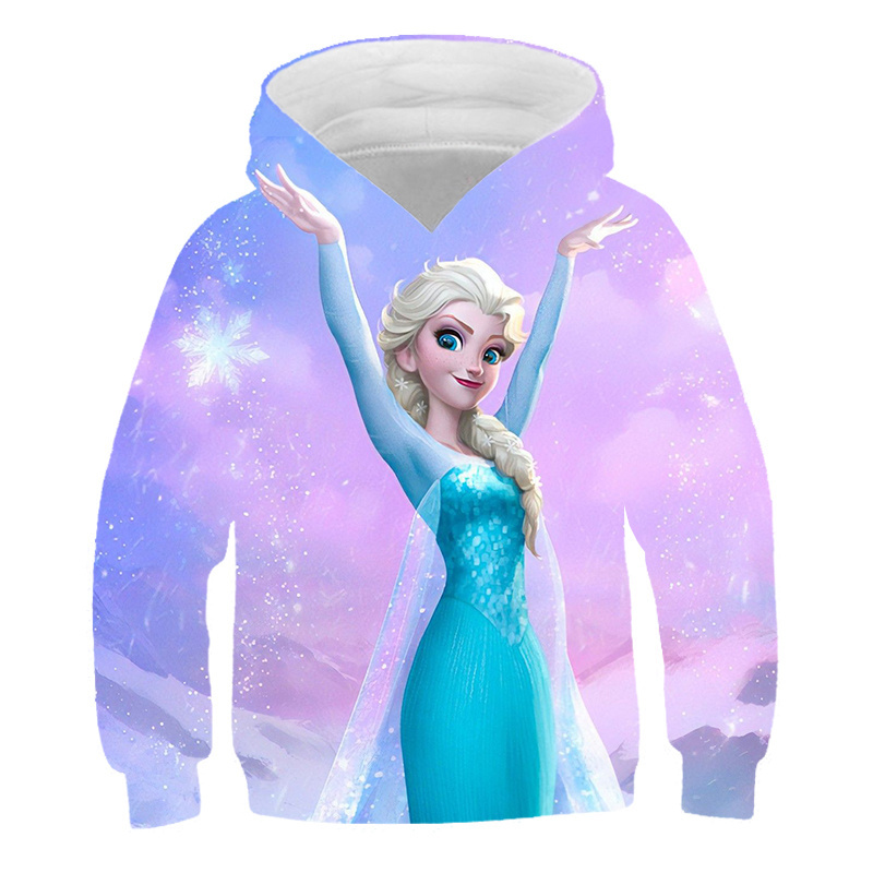 2022 Kids Frozen Hoodie Children’s Boys Elsa Clothes Autumn Baby Sweater Printed Girls Frozen Pullover Boys Cartoon Hoodies alx