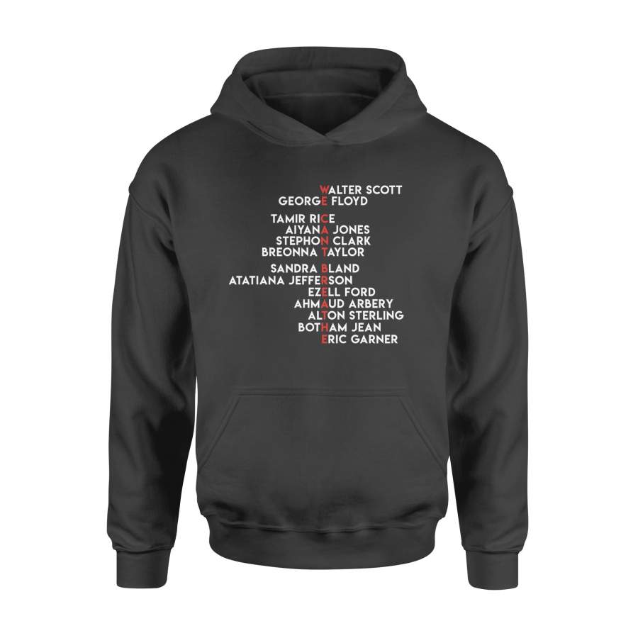 We Can’t Breathe Hoodie With Names Of Victims Black Lives Matter