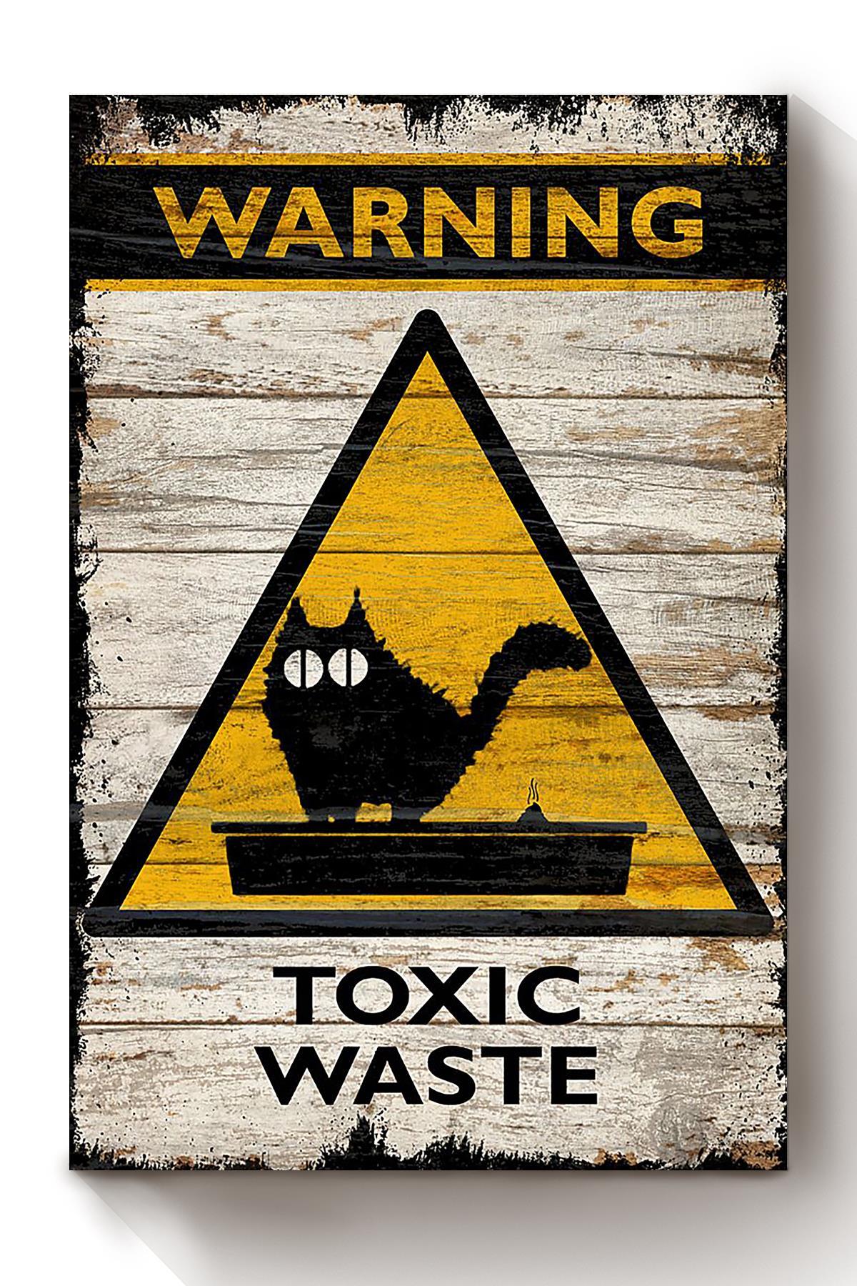 Cat Toxic Waste Animal Wall Art Gift For Cat Lover International Cat Day Kitten Foster Canvas