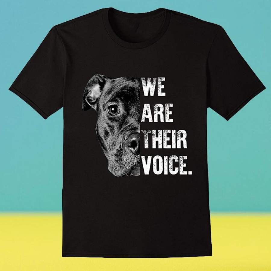Fashion Cotton T-Shirt Love Pitbull We Are Their Voice T-Shirt Casual Tee Shirt