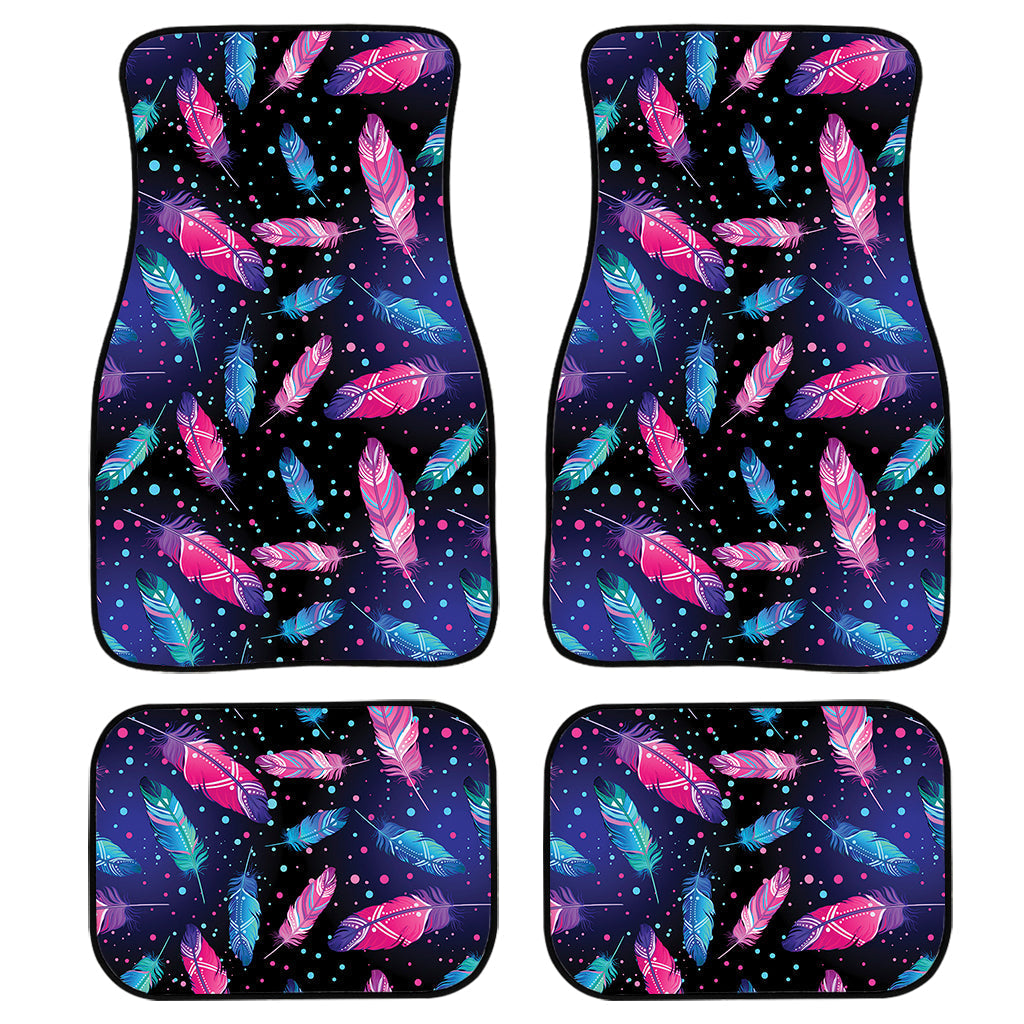 Native Feather Pattern Print Front And Back Car Floor Mats, Front Car Mat