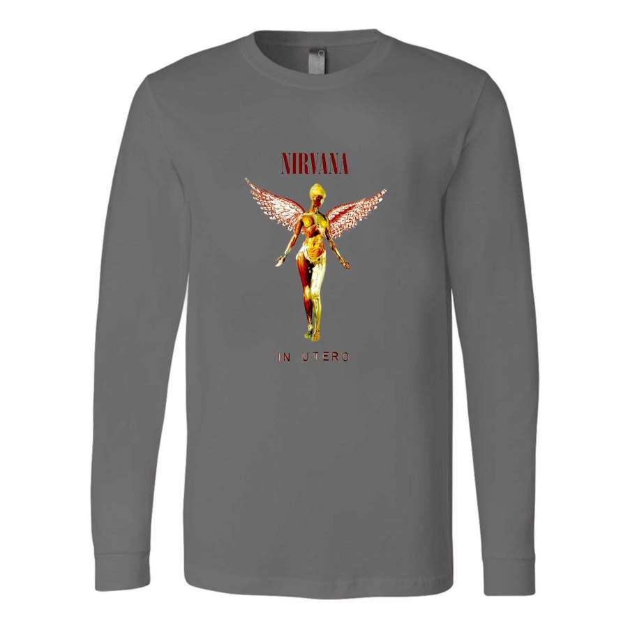 Nirvana In Utero Logo Graphic Rock Kurt Cobain Long Sleeve T-Shirt