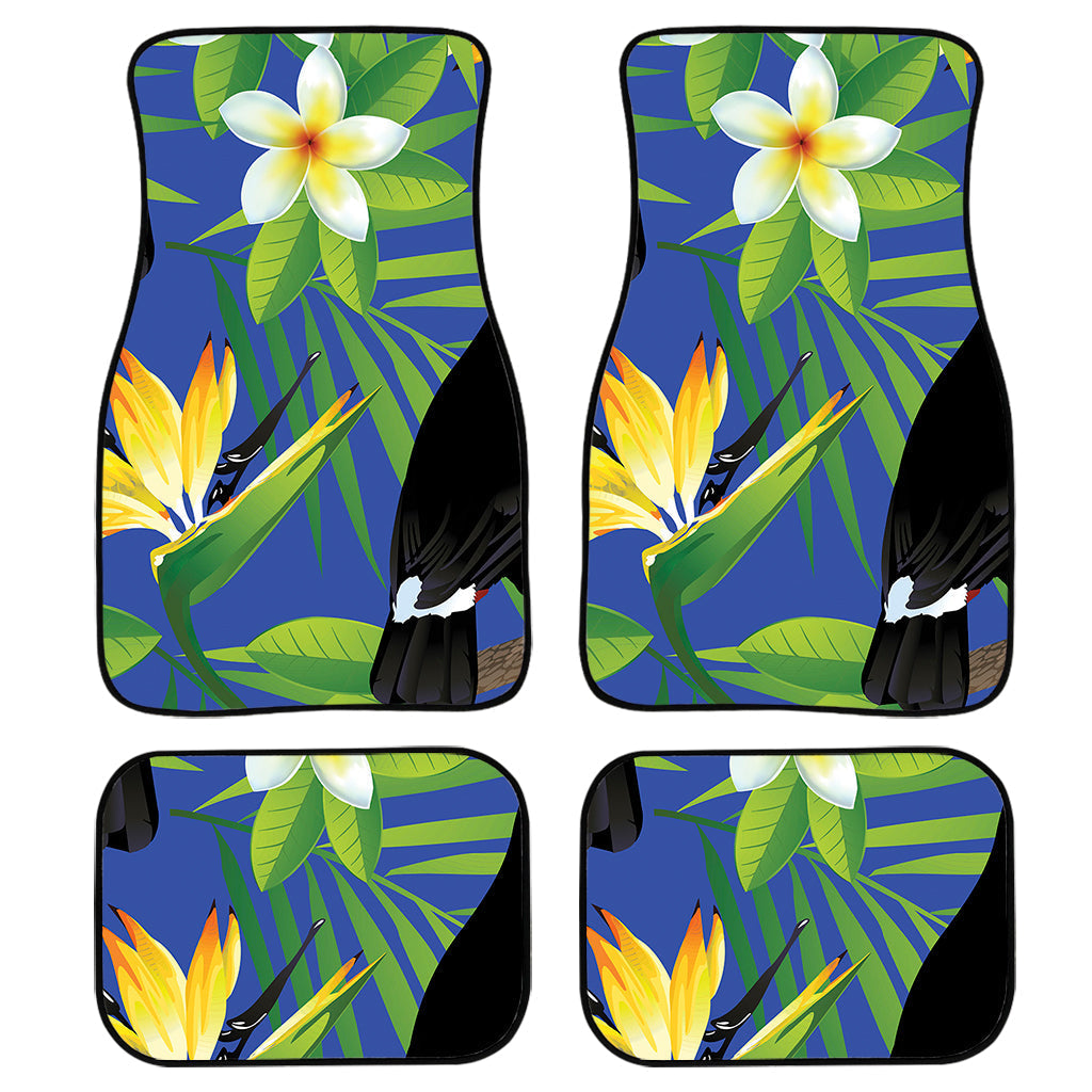 Tropical Keel-Billed Toucan Print Front And Back Car Floor Mats, Front Car Mat