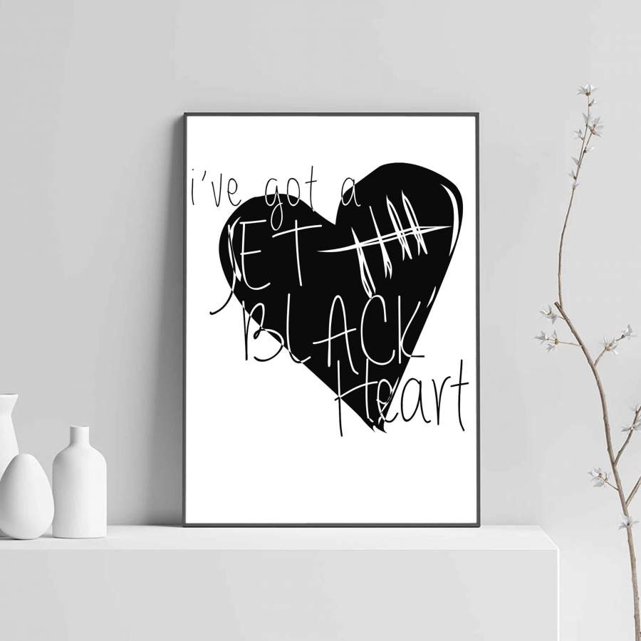 Jet Black Heart 5Sos Poster Poster Art Design