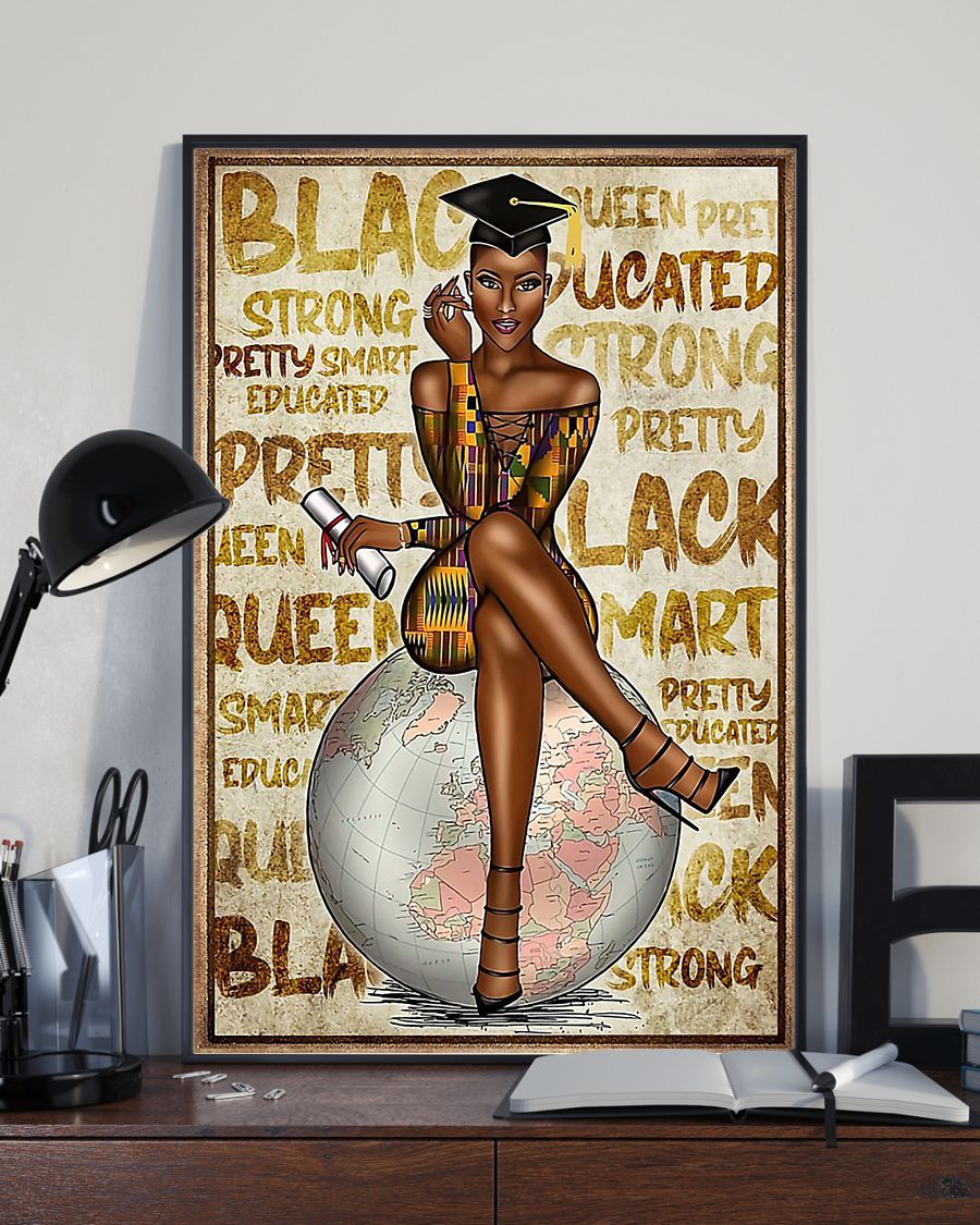 African – Black Art – Black Queen – Educated Vertical Canvas And Poster | Wall Decor Visual Art