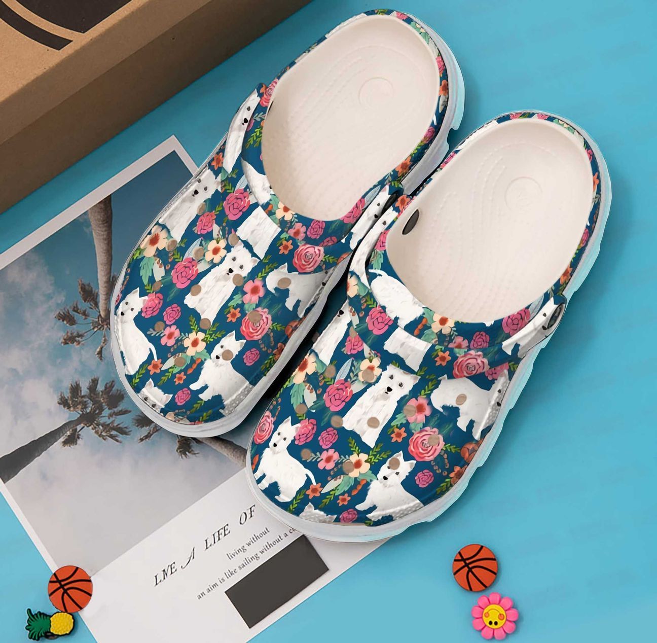 Westie Personalized Clog, Custom Name, Text, Color, Number Fashion Style For Women, Men, Kid, Print 3D Floral Westie