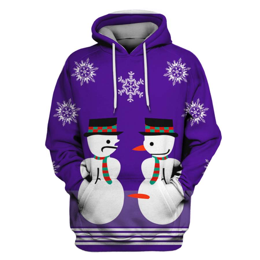 Snow Man On Christmas Custom T-shirt – Hoodies Apparel