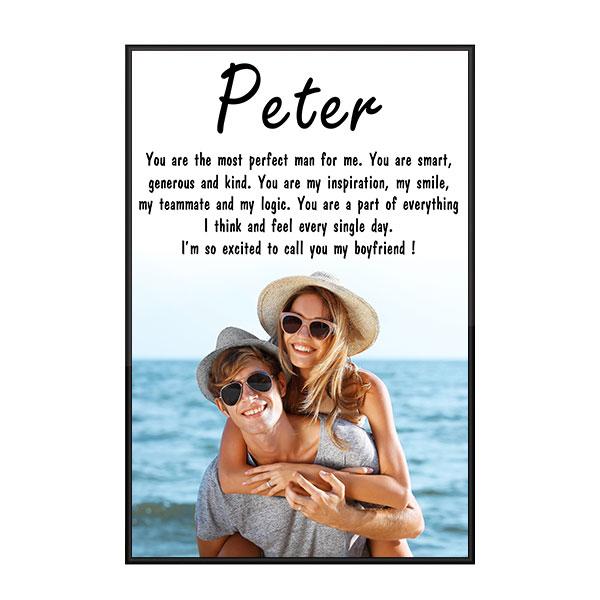 Custom Personalized photo name Valentine’s day wall prints poster gift ideas for room him boyfriend husband her girlfriend wife couple – The Most Perfect Man TY2212 – Personalizedwitch