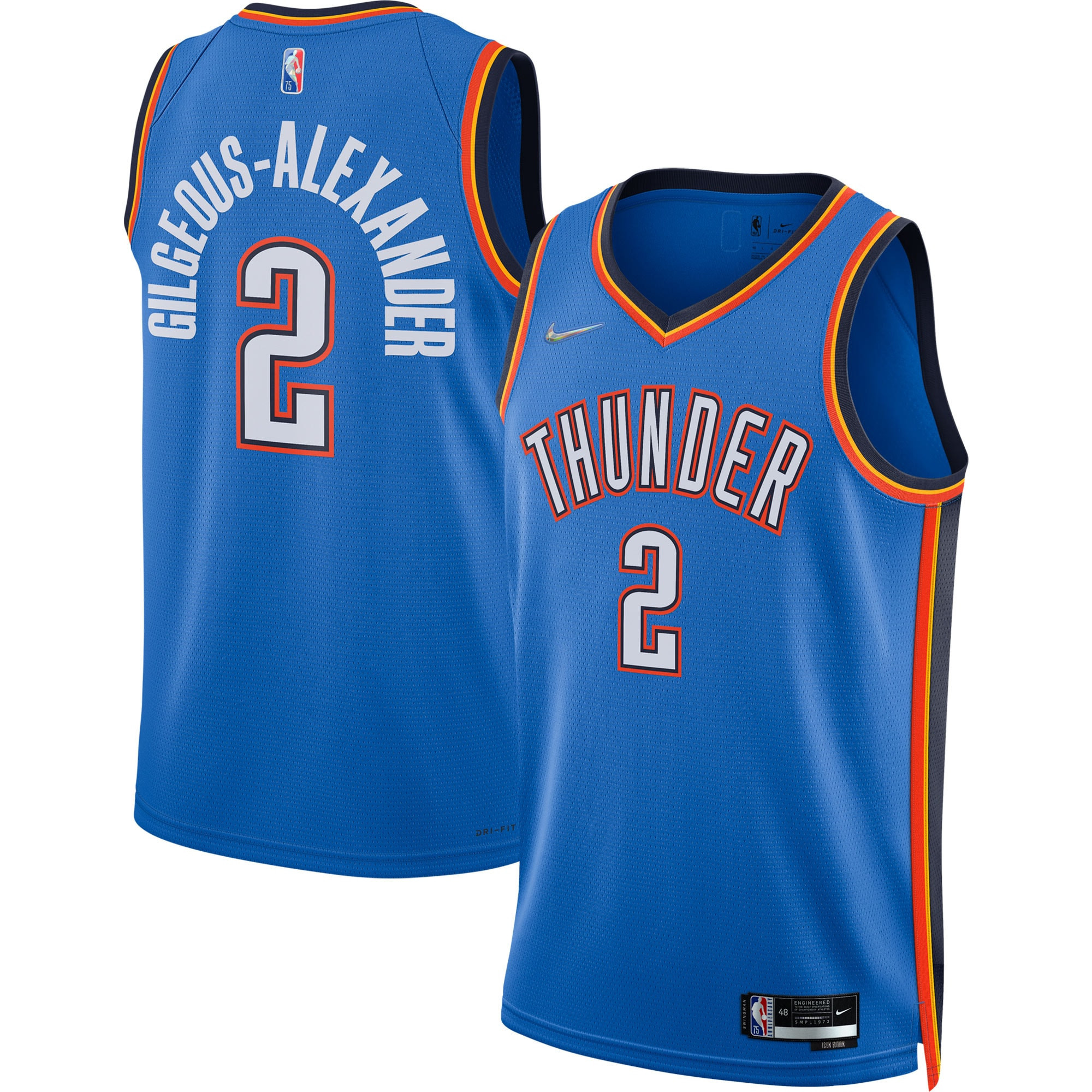 Shai Gilgeous-alexander Oklahoma City Thunder 2021/22 Diamond Swingman Jersey – Icon Edition – Blue NBA