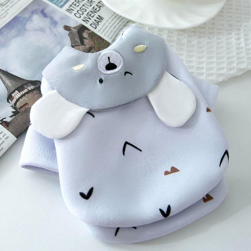 Cute Bear Pet Sweater Winter Hairless Cat Blue Cat Anti-hair Loss Pullover Small Dog Two-legged Clothes Cat Clothes Wholesale alx