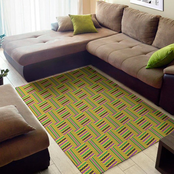 Ghana Kente Pattern Print Area Rug