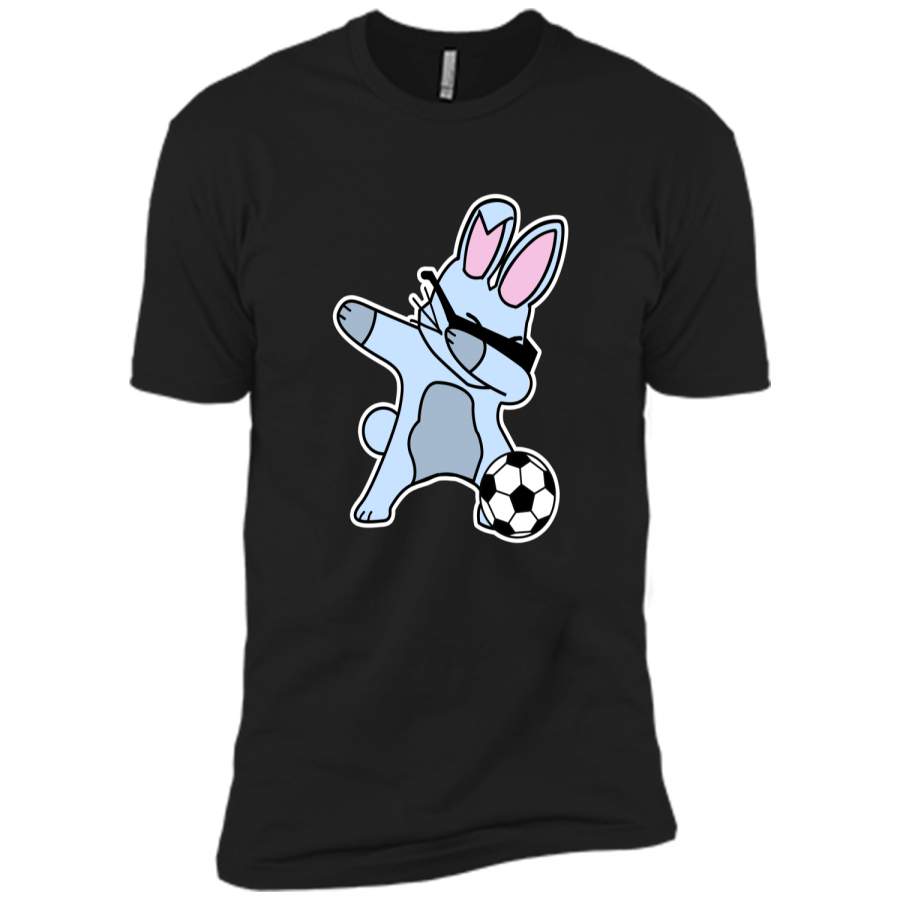 Dabbing Easter Bunny Soccer Ball T-Shirt Next Level Premium Short Sleeve Tee