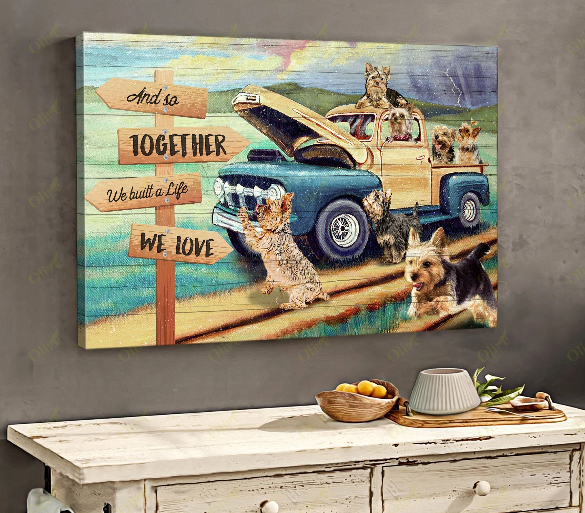 Yorkshire – Together We Are Happy Canvas Wall Art Home Decor