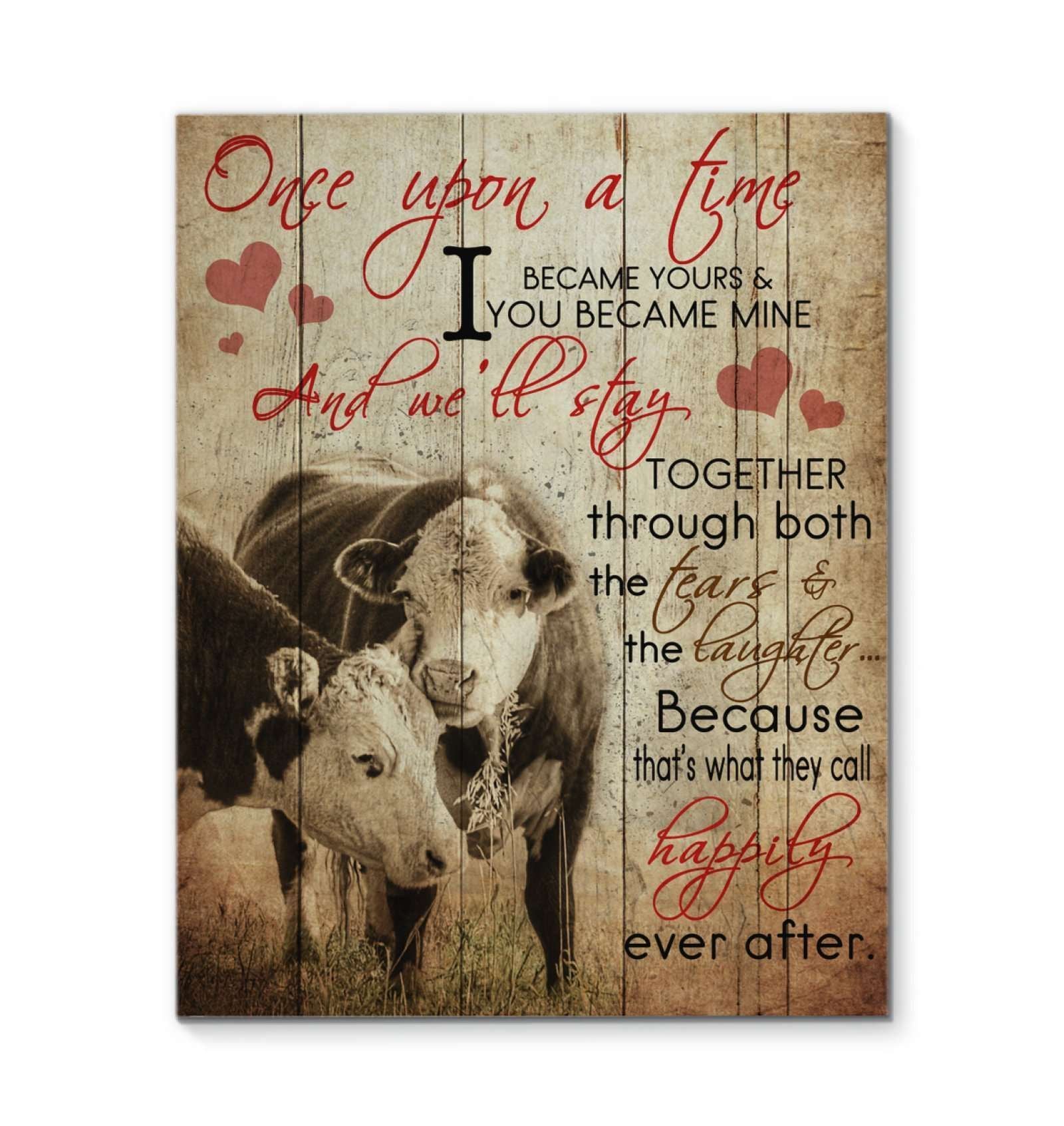 Canvas – Cow – Once Upon A Time Gift For Family, Wall Art Decor, Canvas Print, Home Decor