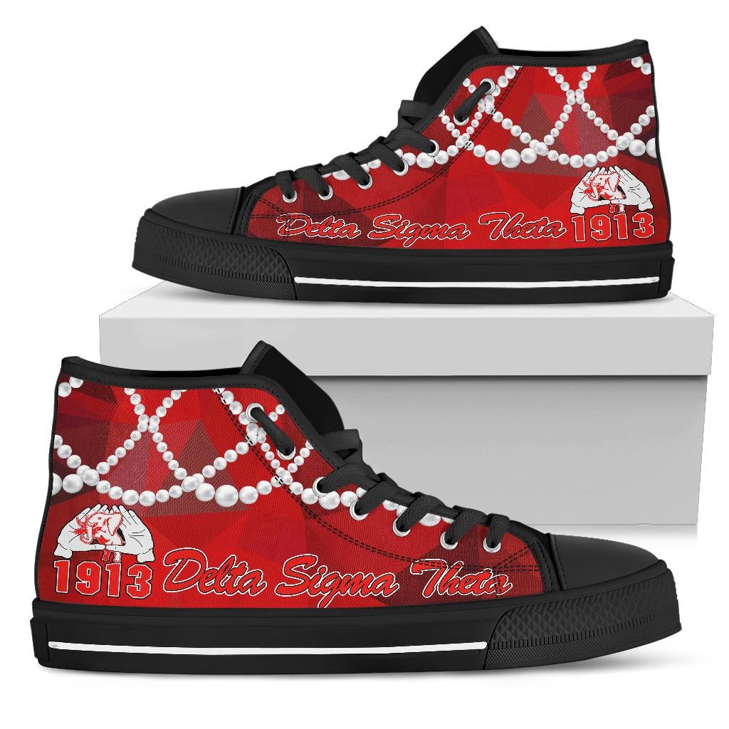 Wonder Print Footwear – Chuck Delta Sigma Theta Pearls High Top Shoes Lt10