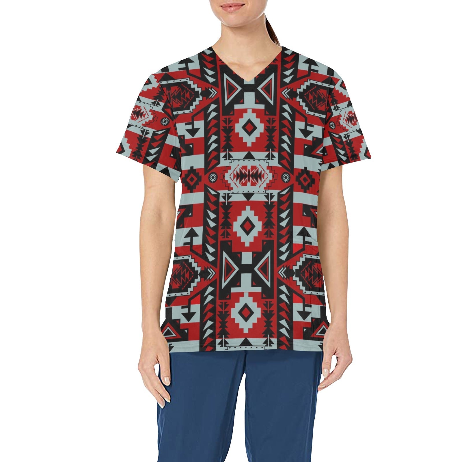 Chiefs Mountain Candy Sierra Dark All Over Print Scrub Top