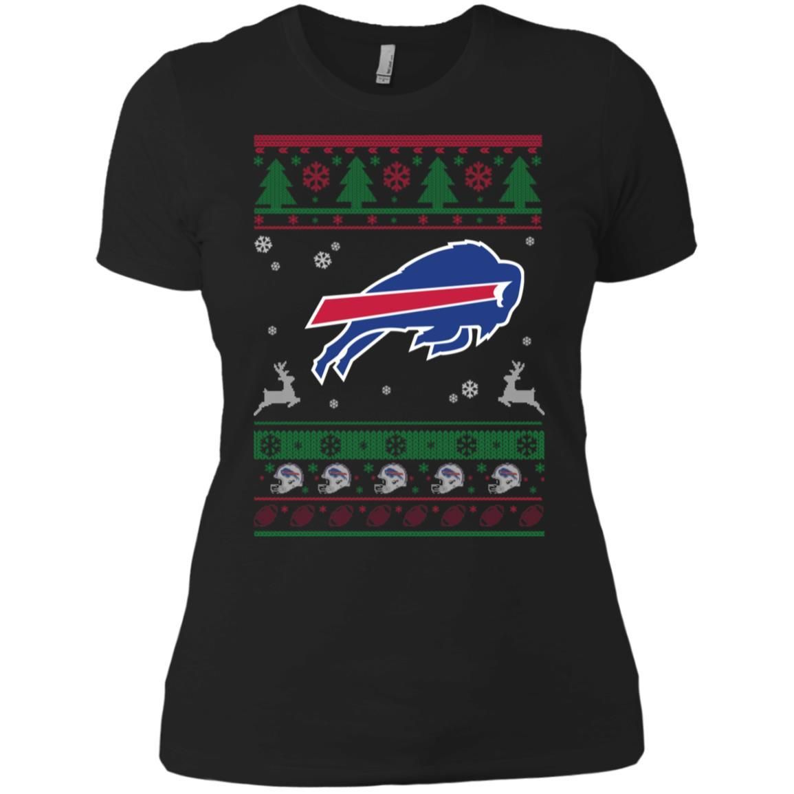 Buffalo Bills Logo Football Teams Ugly Christmas Sweater Women T-Shirt