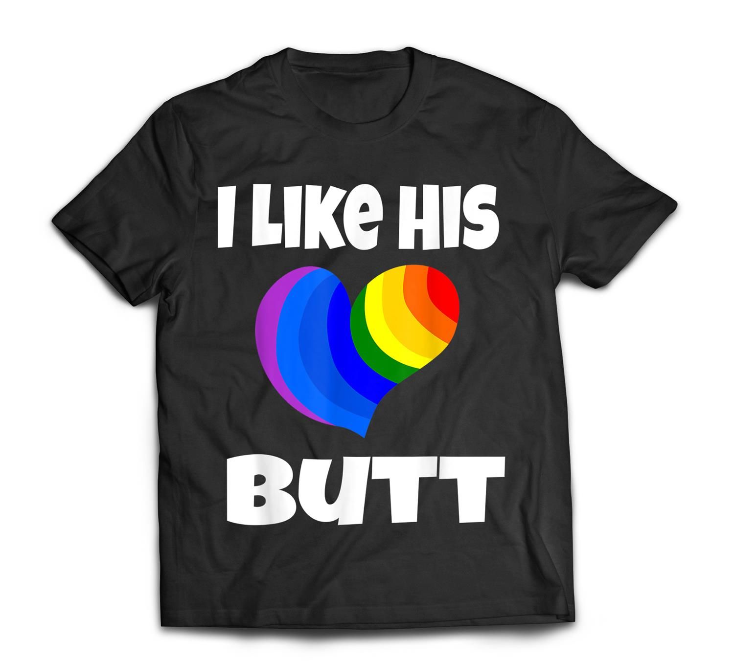 I Like His Butt Gay LGBTQ Valentine Day Matching Couple Gift T-Shirt
