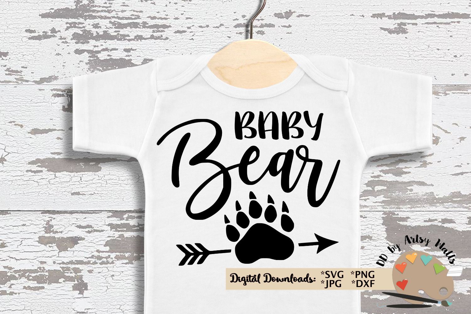 Baby Bear svg dxf – New baby gift – Baby onesie diy – Baby shower gift