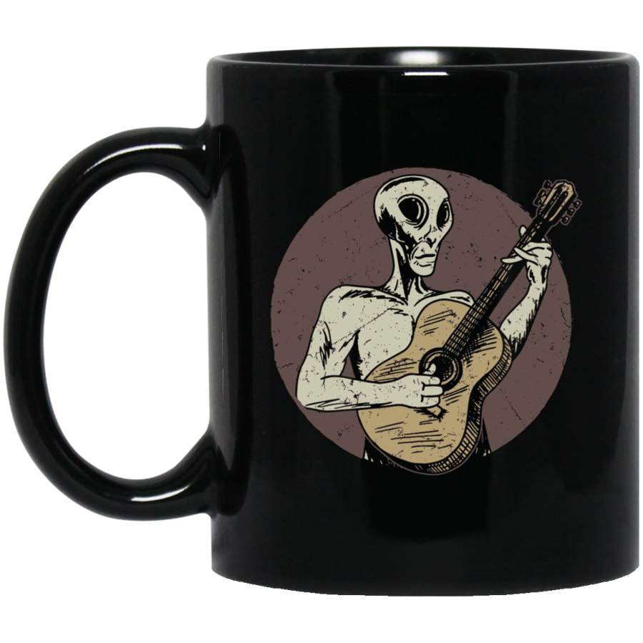 Vintage Style Alien For Guitar Players 11 oz Mug