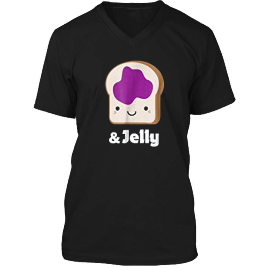 MATCHING SET Peanut Butter and Jelly Couples Friend Mens Printed V-Neck T