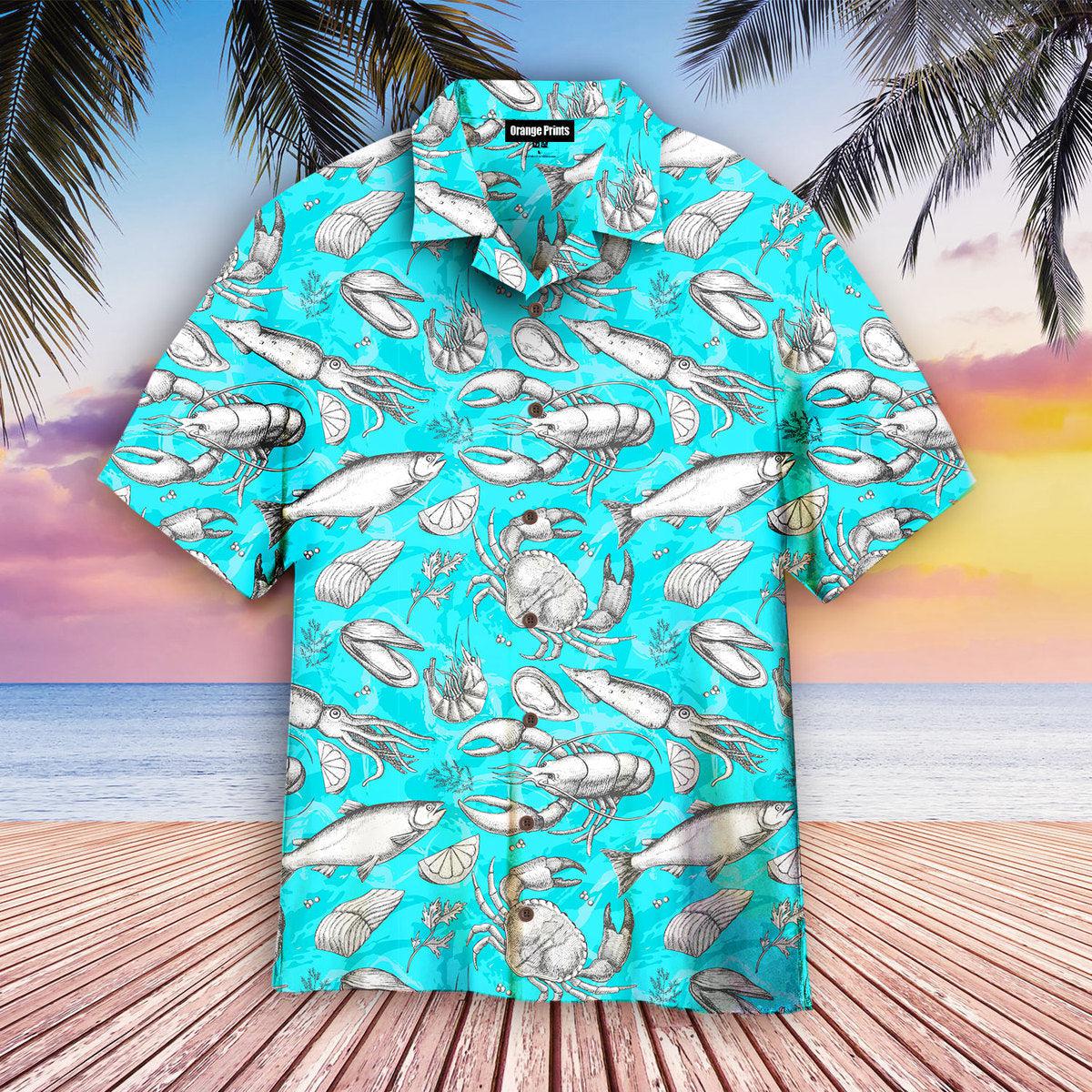 Blue Summer Seafood Tasty Hawaii Shirt For Men Women Ha28749