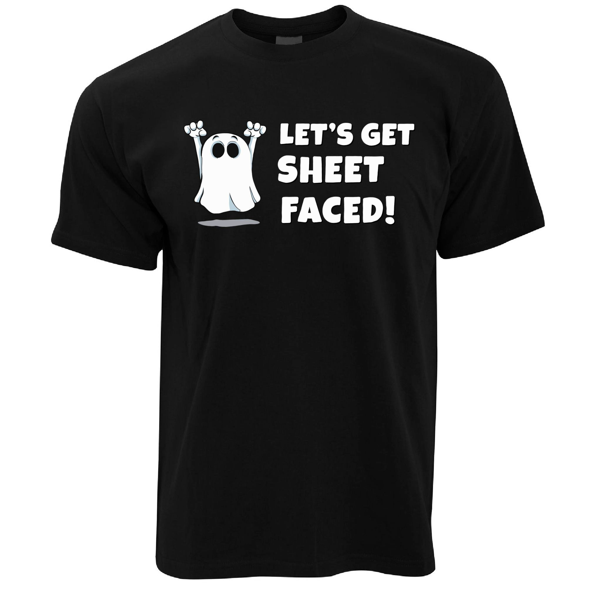 Novelty Halloween T Shirt Let’S Get Sheet Faced