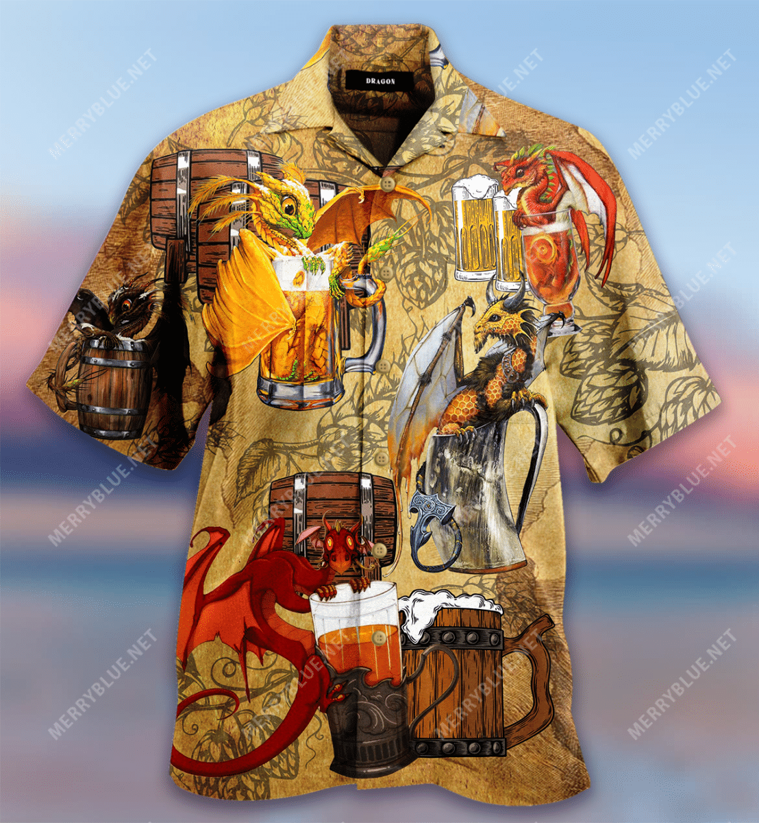 Beer Makes Dragon Relaxed Hawaiian Shirt