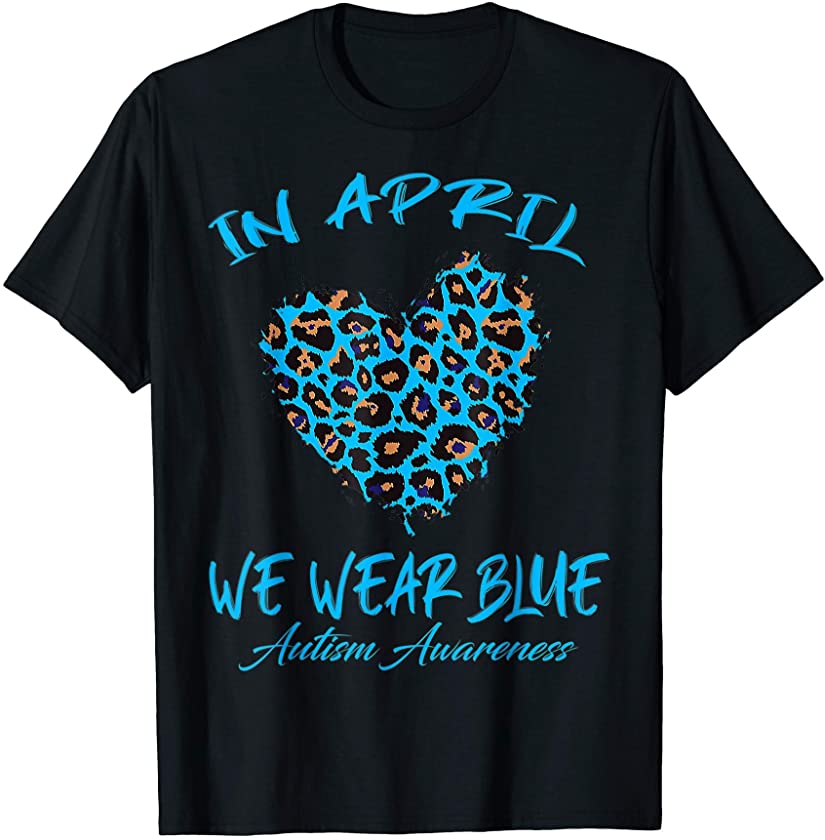 Blue Autism Awareness Shirts Leopard Graphic T-Shirt