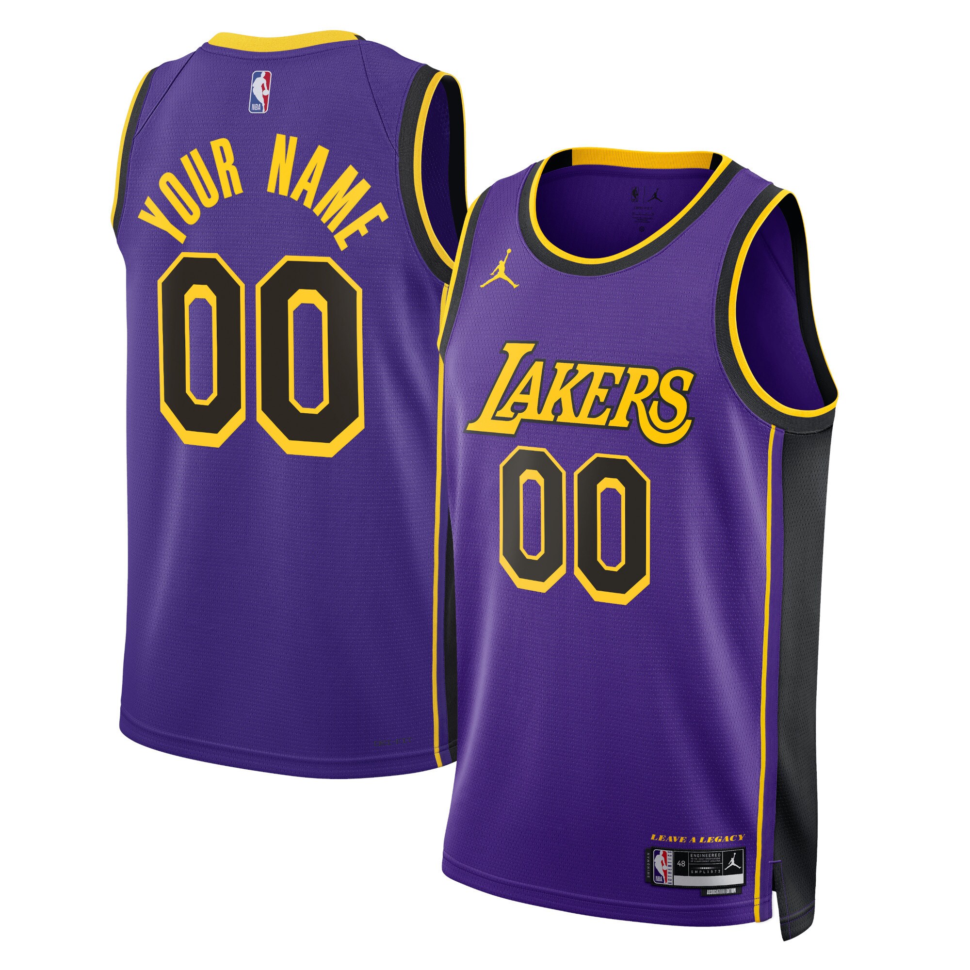 Los Angeles Lakers Jordan Brand Unisex 2022/23 Swingman Custom Jersey – Statement Edition – Purple