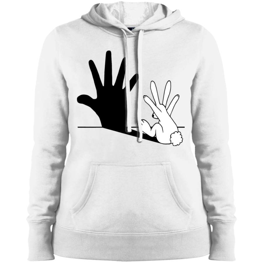 AGR Rabbit Hand Shadow Ladies’ Pullover Hooded Sweatshirt