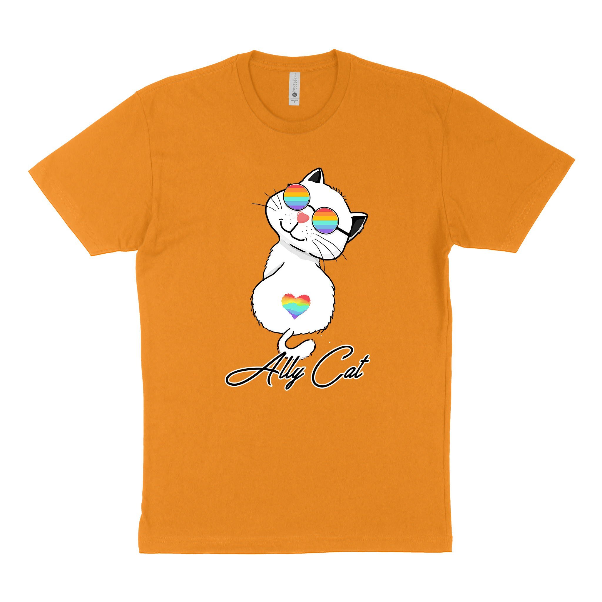 LGBT Unisex’s Graphic Tees, LGBT Fashion Designs, Graphic Unisex T-Shirt, Husband Wife Personalized Gifts, Ally Cat Next Level 3600 Unisex T-Shirt