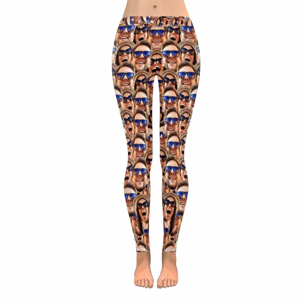 Custom Couple Face Low Rise Leggings