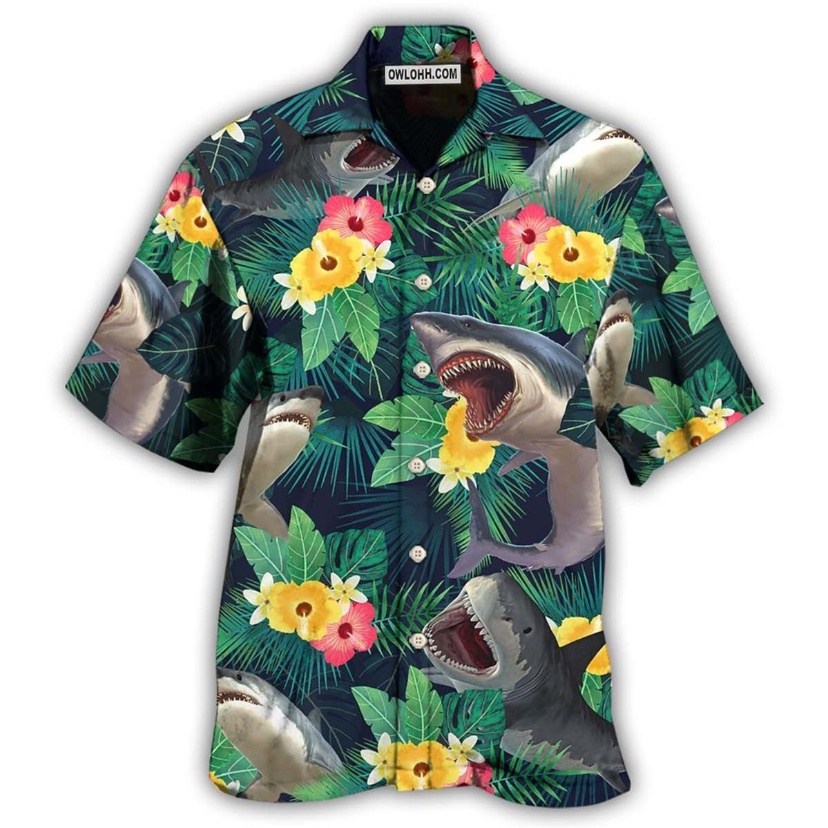 Shark Tropical Summer Vibes – Hawaiian Shirt  – Owl Ohh