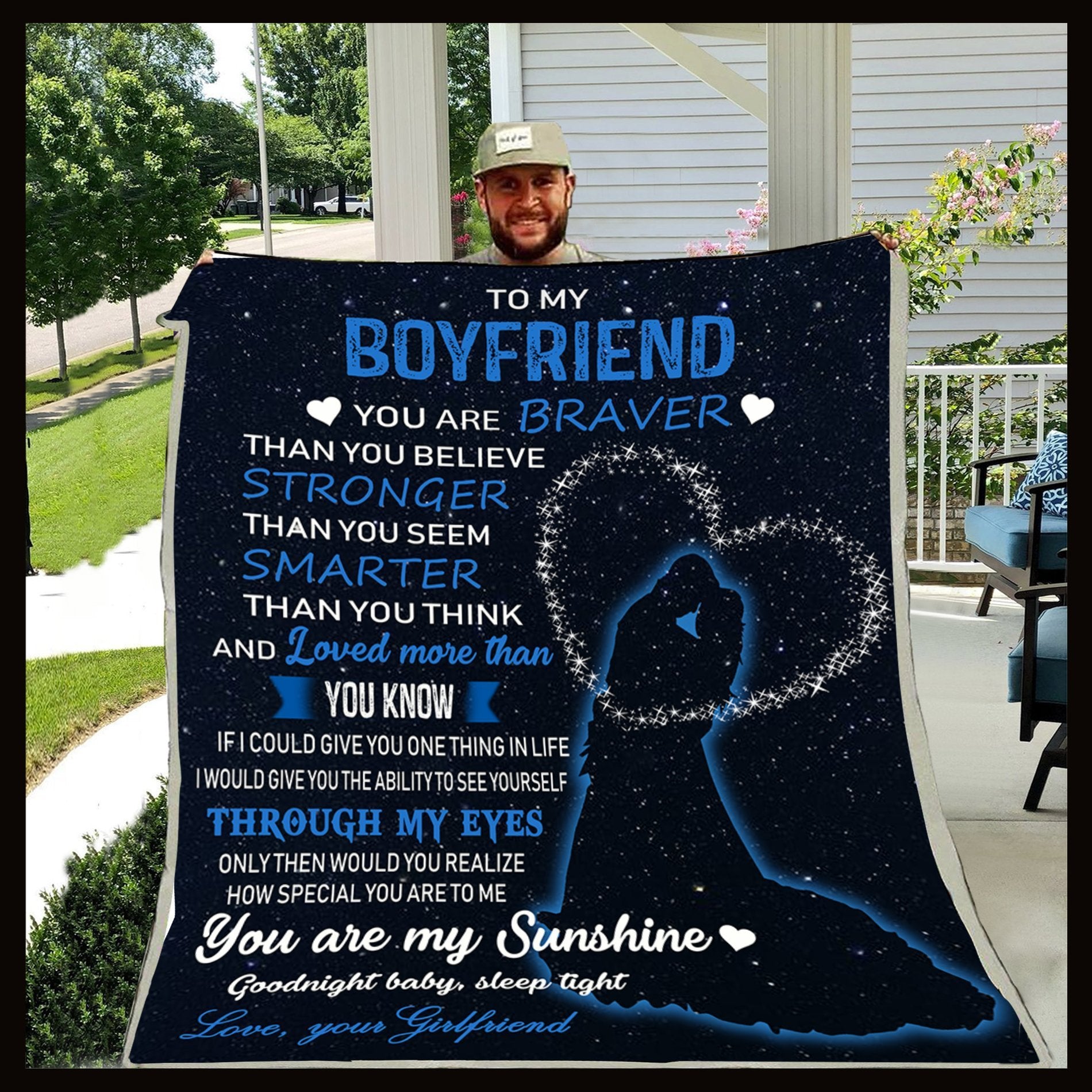 To My Boyfriend You Are My Sunshine Blanket Christmas Gift For Boyfriend