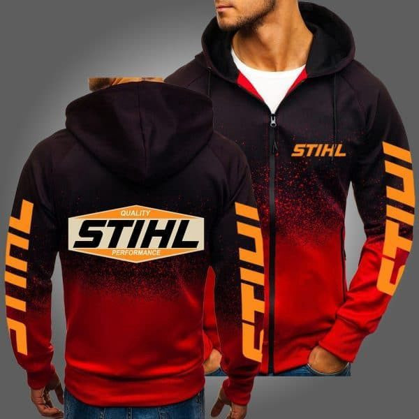 Quality Stihl Performance Zip Up Red Hoodie & Zip Hoodie