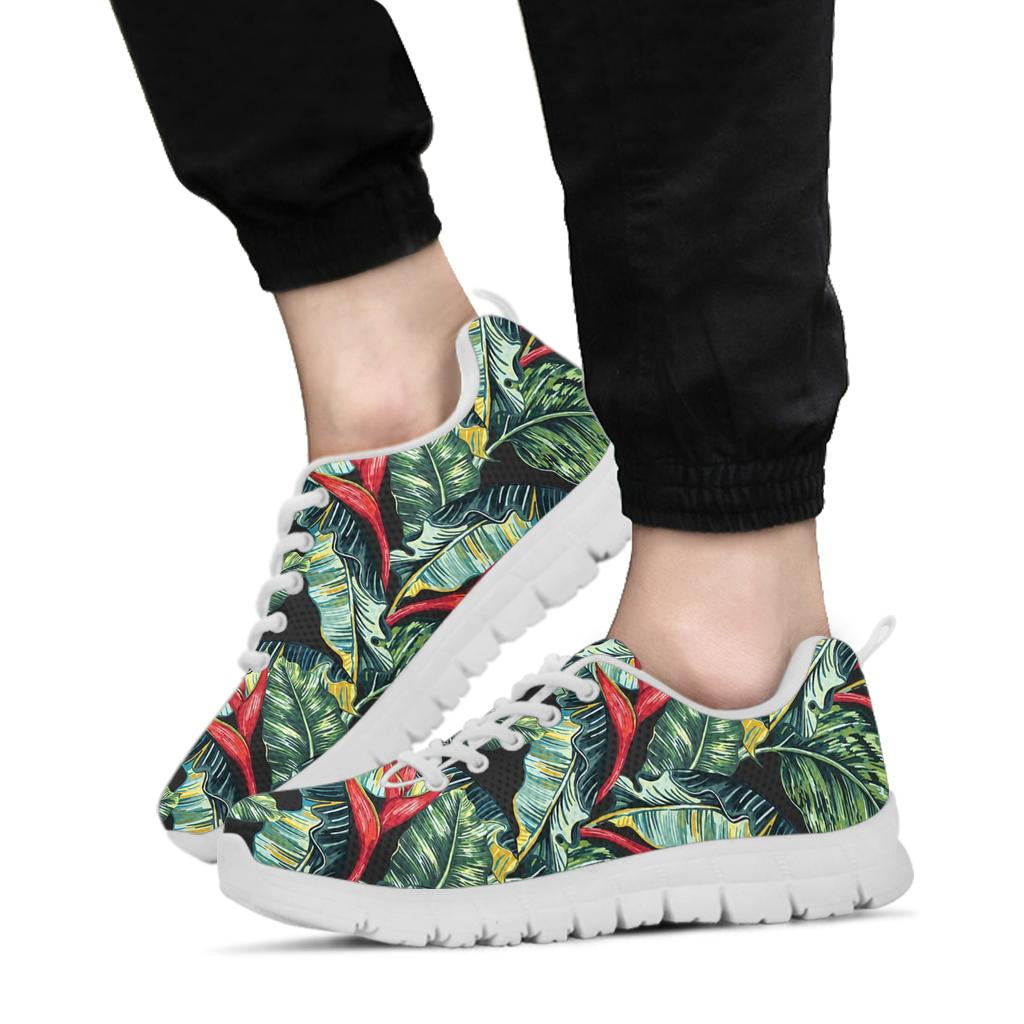 Bird Of Paradise Pattern Print Design BOP06 Sneakers White