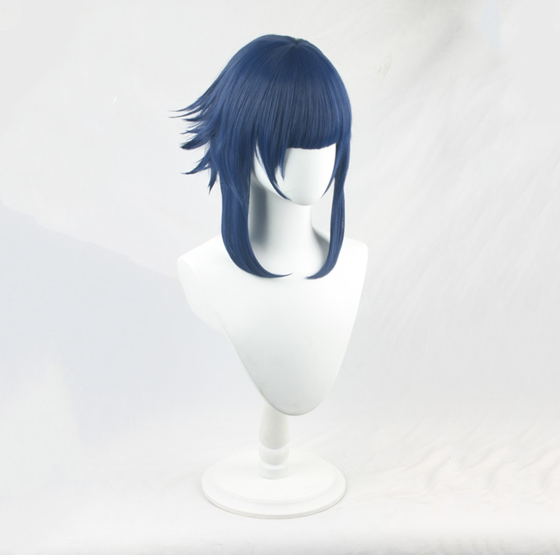 Anime Hyuga Hinata Cosplay Black Blue Layered Short Heat-resistant Fiber Hairpiece Halloween Party Costume Wig alx