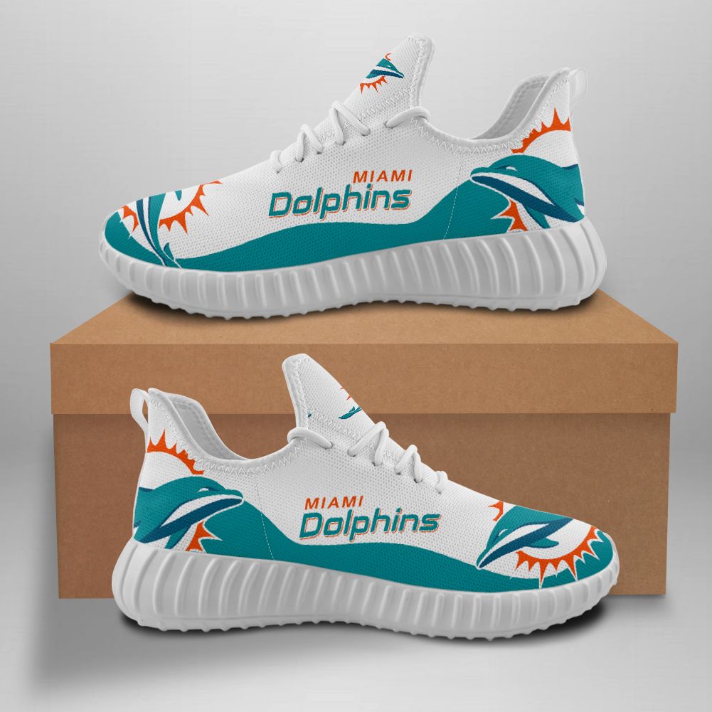 Miami Dolphins Unisex Sports Shoes-White Soles 1