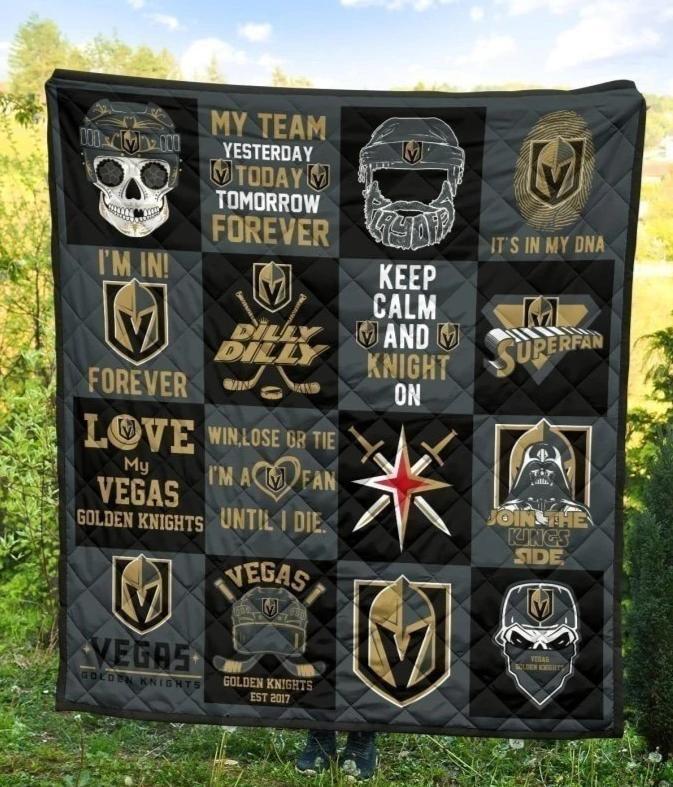 My Team Vegas Golden Knights Quilt Blanket Hockey Fan Gift Idea