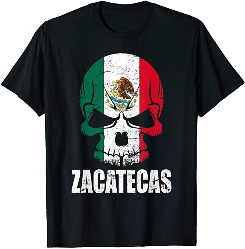 Zacatecas Mexico Mexican Flag Skull State T-Shirt