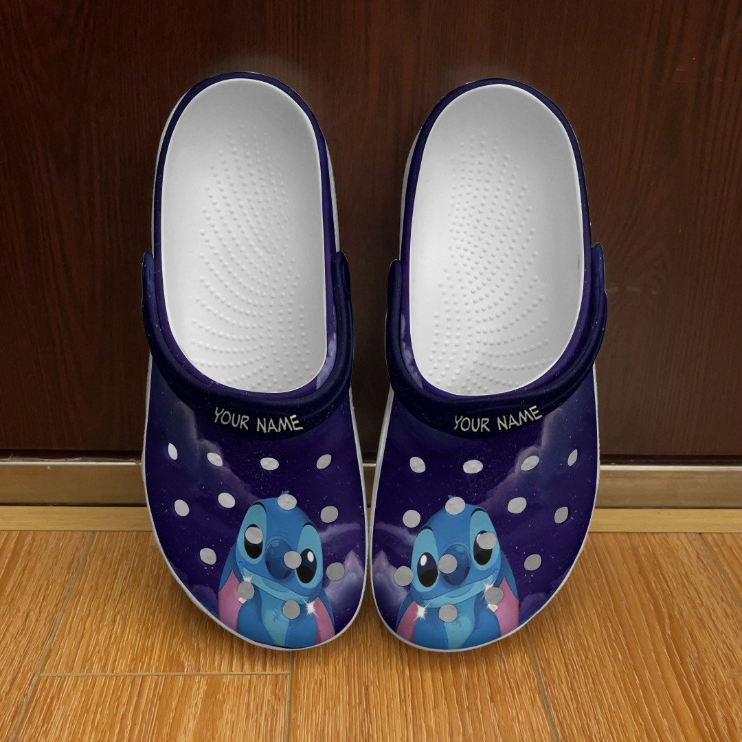 Stitch Gift For Lover Rubber Crocs Crocband Clogs, Stitch And Lilo Comfy Footwear